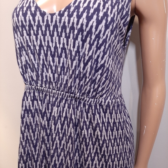 3/$20 JOE FRESH Sleeveless Chevron Dress Scoop Neck Stretchy Elastic Waist - Picture 3 of 11
